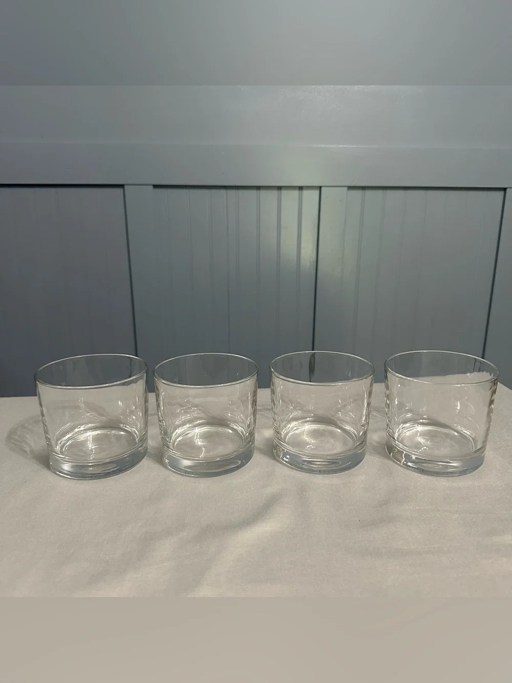 Set of 4 Bormioli Rocco Vitrosax Clear Glass Lowball Tumbler Old Fashioned Italy